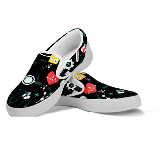 Schwarze Krankenschwester-Sneaker zum Hineinschlüpfen