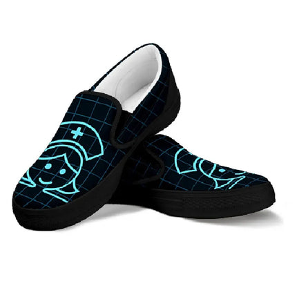 Ténis Slip On Pretos de Enfermeira (Enfermeira a Sorrir)
