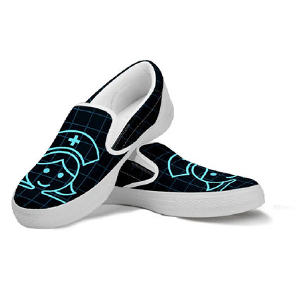 Ténis Slip On Pretos de Enfermeira (Enfermeira a Sorrir)