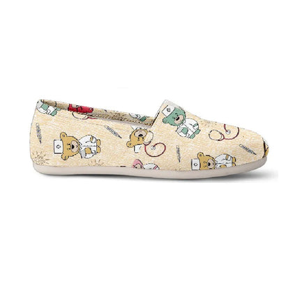 Vriendelijke Beer Beige Canvas Verpleegkundige Ballerina's
