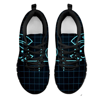 Zapatillas de malla negras para enfermera con imagen de enfermera