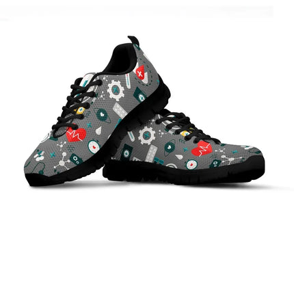 Damen Graue Mesh-Krankenpfleger-Sneaker 8