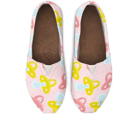 Ballerine in tela rosa chiaro 13 con simbolo del ciuccio