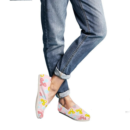 Ballerine in tela rosa chiaro 13 con simbolo del ciuccio