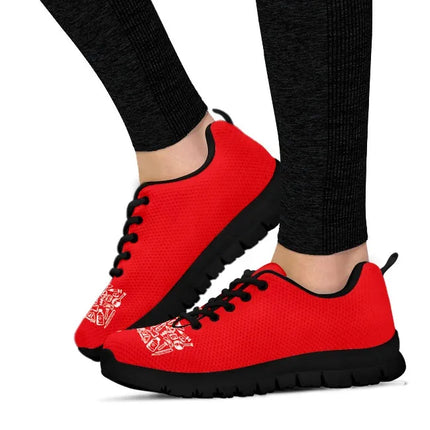 Damskie czerwone sneakersy pielęgniarskie z białym krzyżem