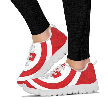 Dames Sneakers met Gedurfd Rood Kruis en Mesh
