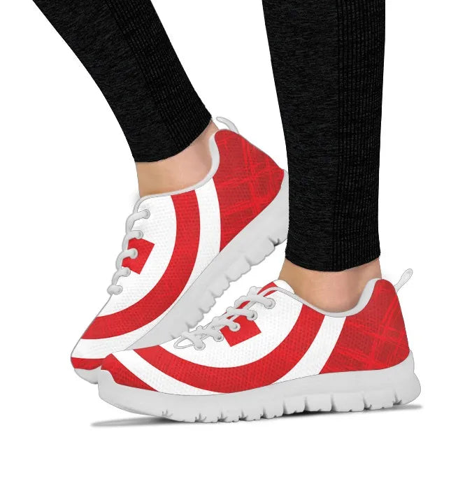 Women's Bold Red Cross Mesh Sneakers