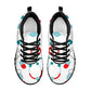 Sneaker 10 d'infirmière en maille blanche avec symboles médicaux bleu sarcelle/rouge