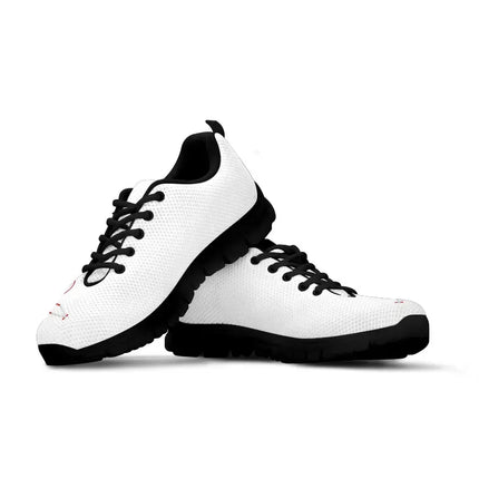 Sneakers bianche da infermiera con cuore rosso