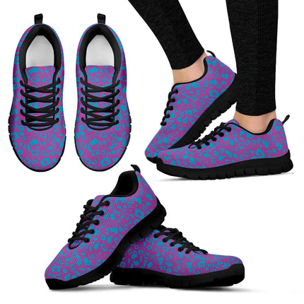 Sneakers Nurse Femme Violettes En Maille À Graphismes Médicaux