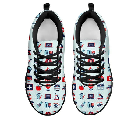 Sneakers da infermiera da donna in mesh azzurro pallido