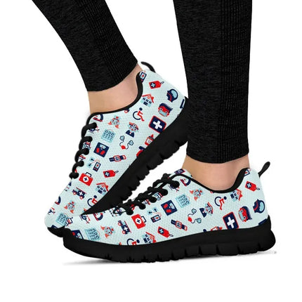 Sneakers da infermiera da donna in mesh azzurro pallido