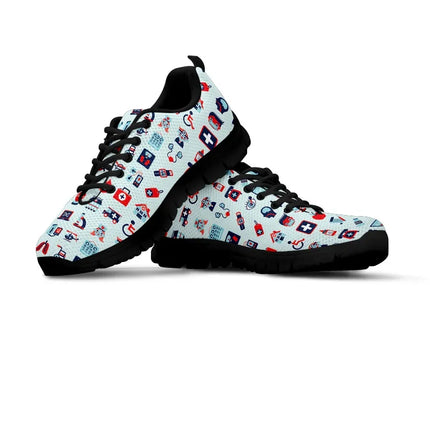 Sneakers da infermiera da donna in mesh azzurro pallido