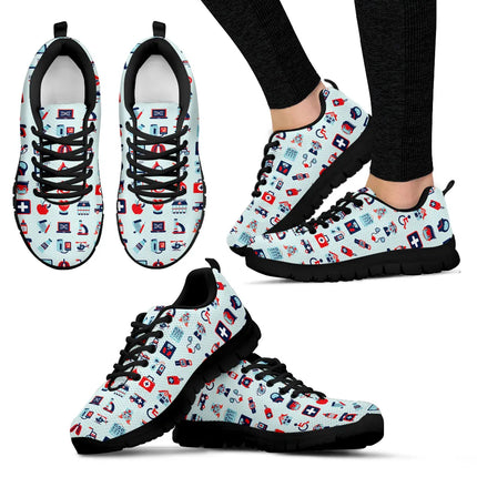 Sneakers da infermiera da donna in mesh azzurro pallido