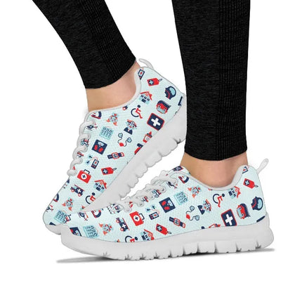 Sneakers da infermiera da donna in mesh azzurro pallido