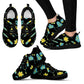 Sneakers Nurse 2 en maille noire pour femme avec motif médical jaune-bleu sarcelle