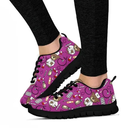Bear Mesh Nurse Sneakers Fuchsia
