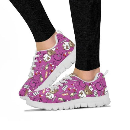 Bear Mesh Nurse Sneakers Fuchsia
