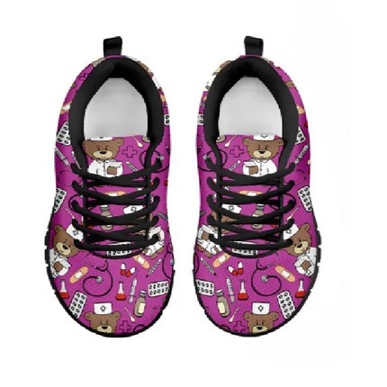 Bear Mesh Nurse Sneakers Fuchsia