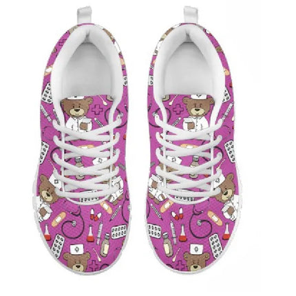 Bear Mesh Nurse Sneakers Fuchsia