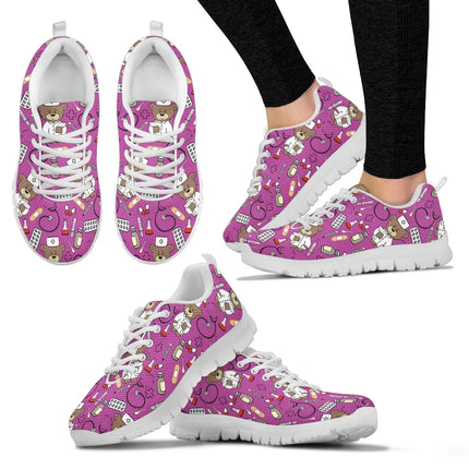 Bear Mesh Nurse Sneakers Fuchsia