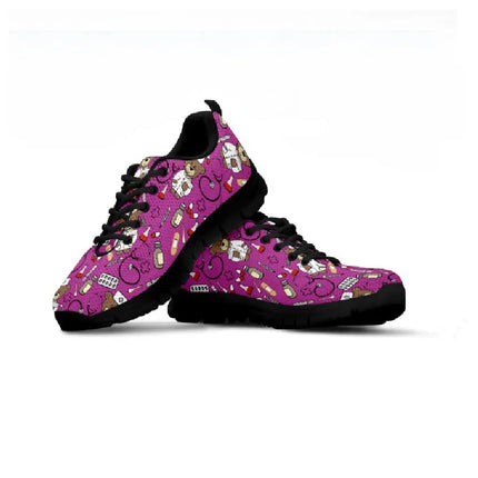 Bear Mesh Nurse Sneakers Fuchsia